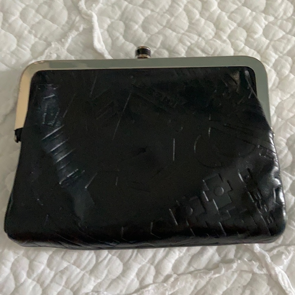 Diesel black leather wallet/clutch